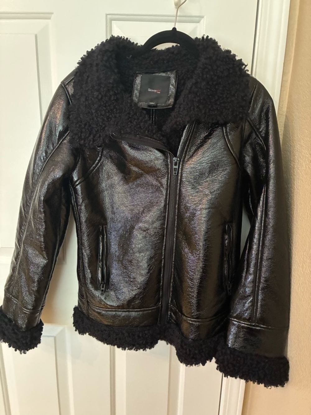 Skinnygirl Black Faux Shearling Jacket